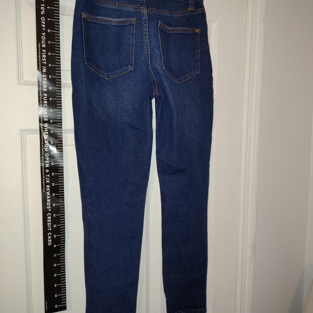 Women's Blue Distressed Jeans - Picture 7 of 13